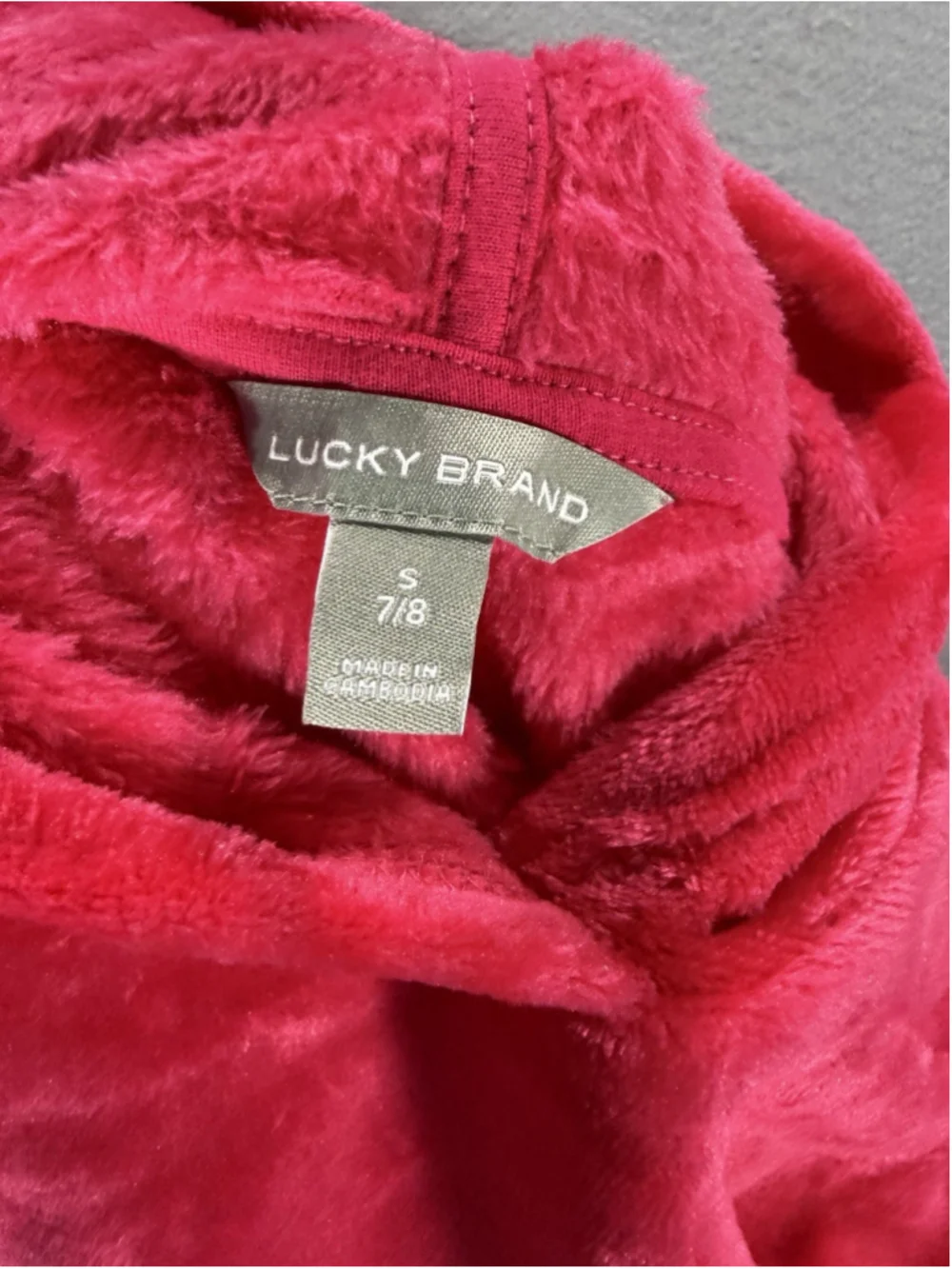 Lucky Brand Girls Fleece Hoodie & Leggings Set Size S 7/8 Pink Black Butterfly